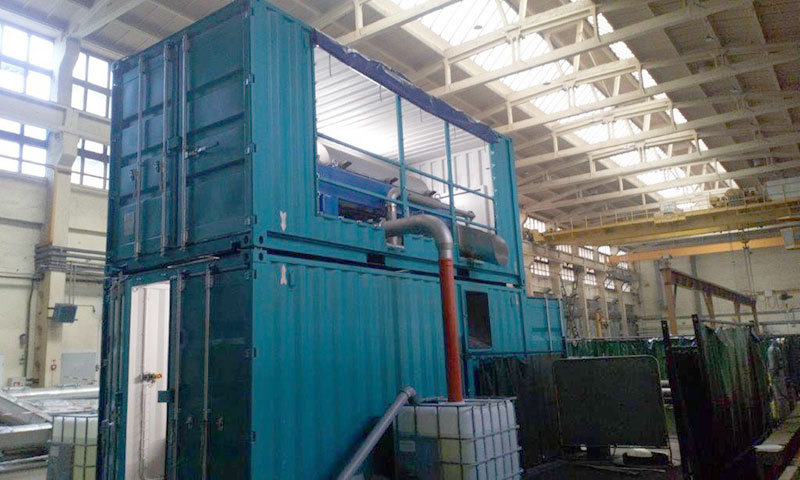 Container-based drilling fluid dewatering station